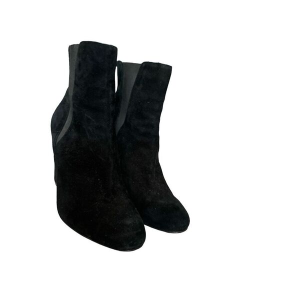 Steve Madden Effect suede leather slip on heeled boots sz 9 women’s biker edgy c - Picture 5 of 8